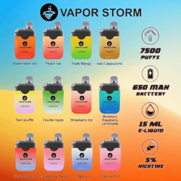 Vapor Storm風暴電子煙7500口（5%）一次性：圖片 2